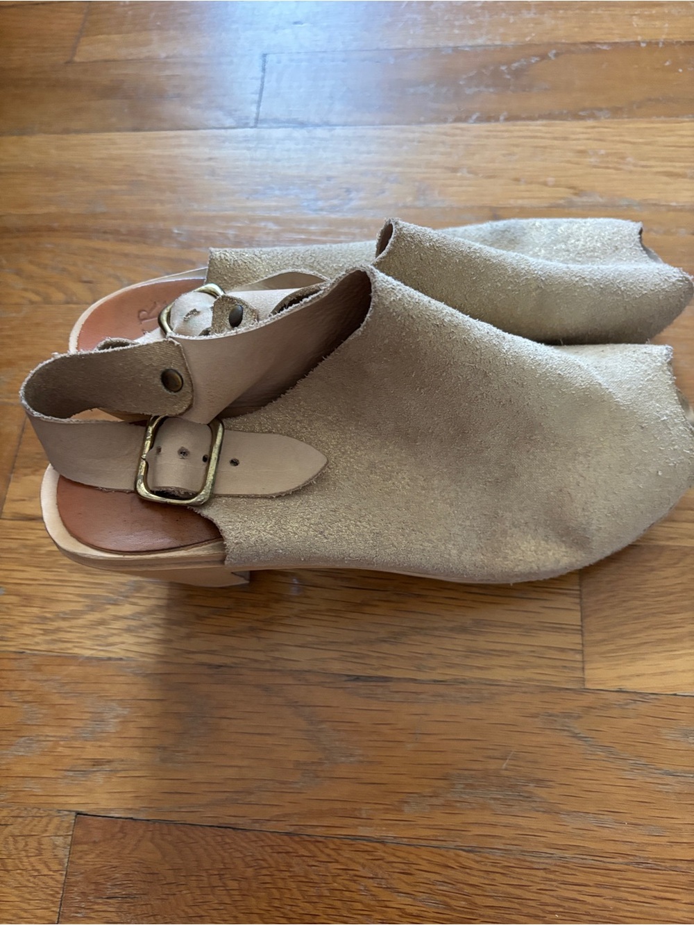 Bryr Soft Gold Suede Slingback Mules